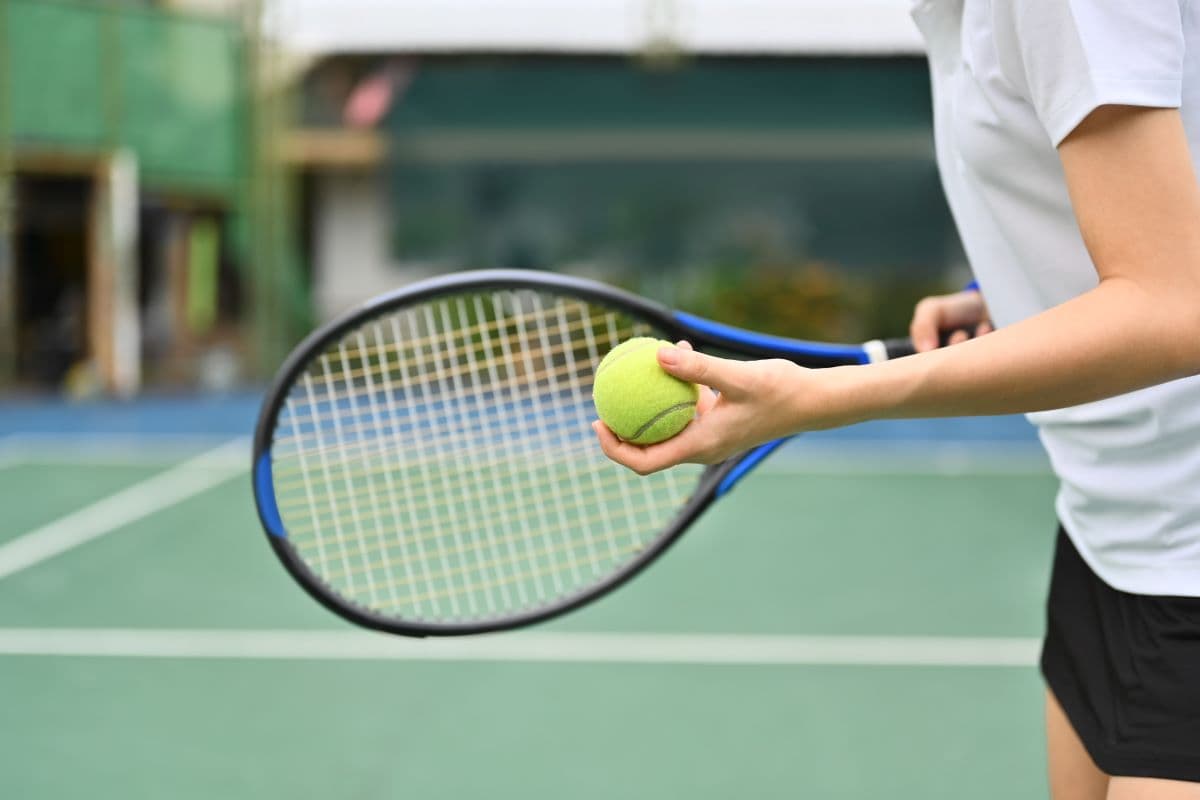 A person playing tennis